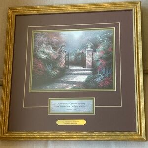 Thomas Kincade print, Victorian Garden, with certificate of authenticity.